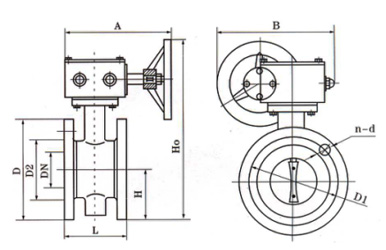 D341J手动衬胶蝶阀 (尺寸图) 