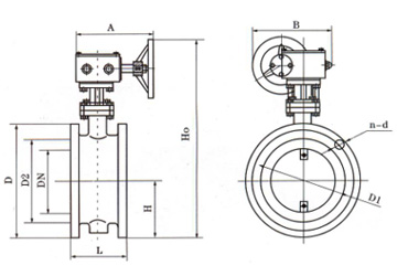D341W手动通风蝶阀 (蜗轮传动) 