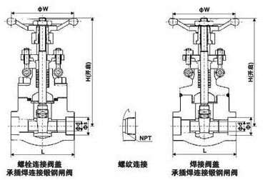 Z11/61Y锻钢内螺纹、承插焊闸阀 (焊接式) 