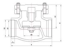 DH61F低温焊接止回阀 (结构尺寸图)  