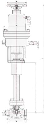 DJ61Y低温高压截止阀 (结构尺寸图) 