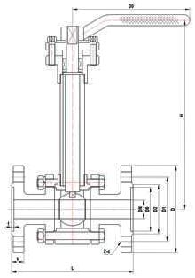 DQ41F低温高压球阀 (结构尺寸图) 
