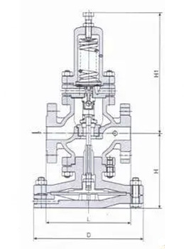 YD43H超大膜片高灵敏度减压阀 (尺寸图)