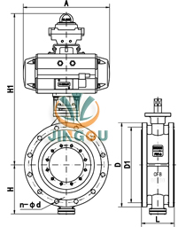 D643H气动硬密封法兰蝶阀