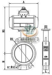 D671X氣動軟密封對夾蝶閥