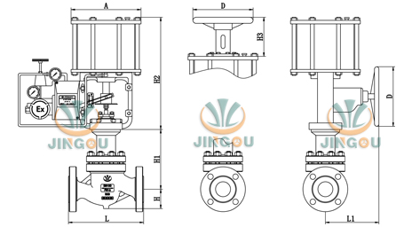 ZJHS氣動活塞式調節(jié)閥 (外形連接尺寸)