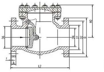 美标磅级止回阀 (结构尺寸图) 