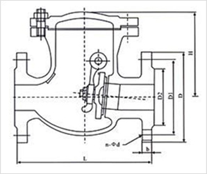 H44W旋启式止回阀 (PN1.6MPa～PN2.5MPa) 