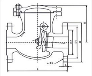 H44W旋启式止回阀 (PN4.0MPa～PN6.4MPa) 