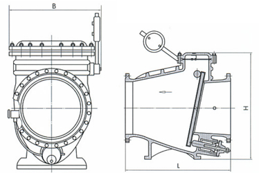 HH44X微阻缓闭止回阀 (结构尺寸图) 